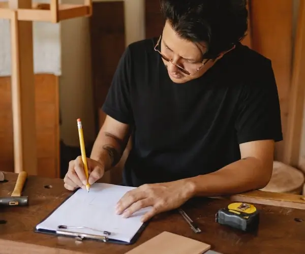Hombre escribiendo