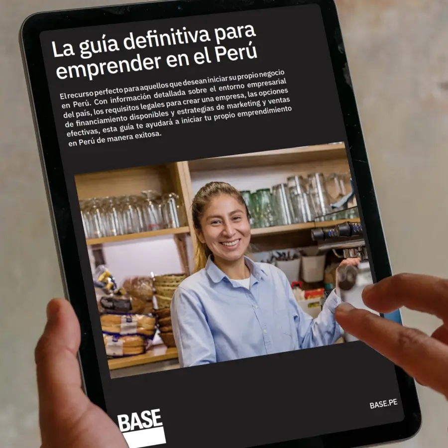 Tablet con guía de BASE para emprender en el Perú